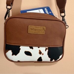 Wrangler Cow Print Crossbody Bag Western Brown NWT